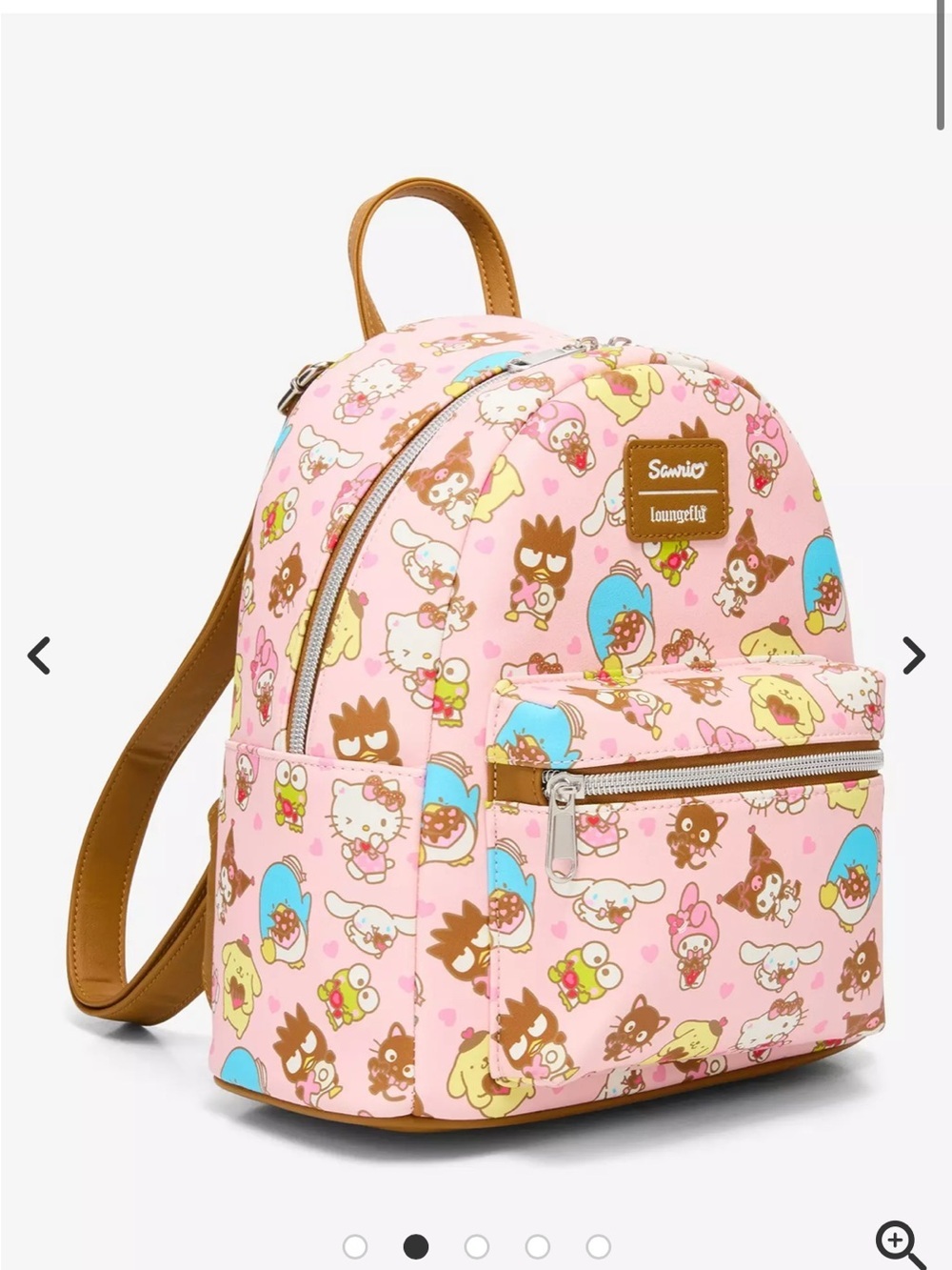 Loungefly Pink Sanrio Character Mini Backpack with Brown Trim - Picture 2 of 5
